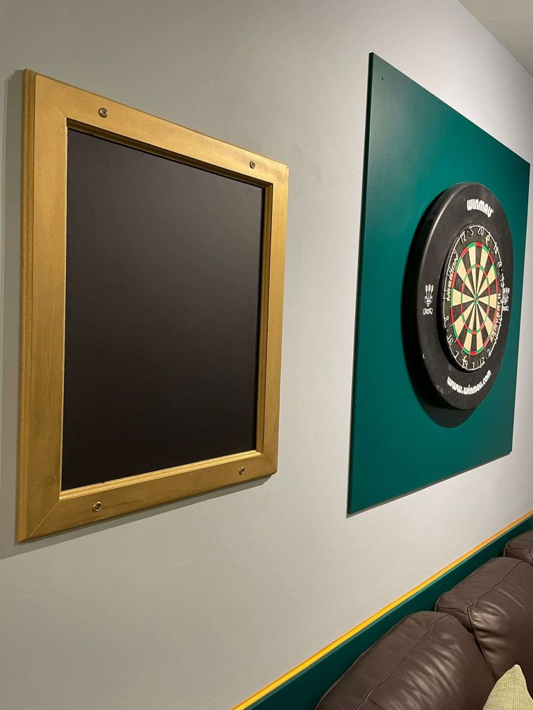dart board with chalking board