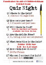 Quiz Night - Fundraiser in aid of Childswickham cricket team