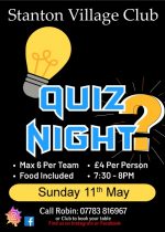 Quiz Night Poster - 11th May