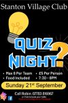 Quiz Night Poster - 21st September